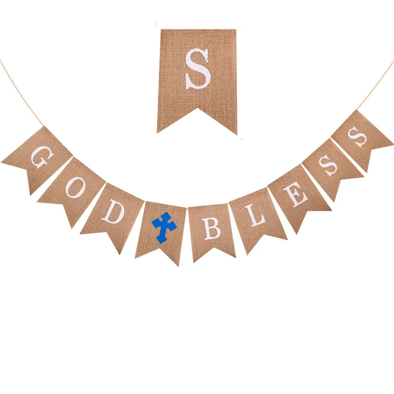Бумага Для Крещения God Bless Баннер Мальчиков И Девочек Украшение Первого Причастия