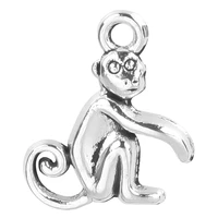 25pcs 1613mm silver color fashion animal charms monkey pendants charm metal alloy jewelry marking for diy handmade accessories