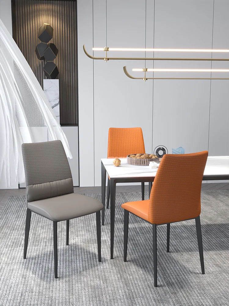 

Nordic Luxury Dining Chairs Leisure Stools Kitchen PU Leather Fashion Dining Chairs Modern Living Room Dining Room Furniture