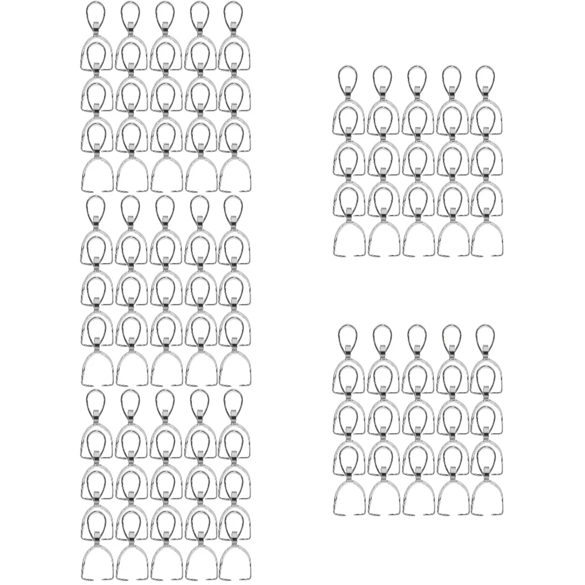 

100 pcs Necklace Pendants Connection Buckles Pendants Clasp Clips Pinch Bails for Jewelry Making