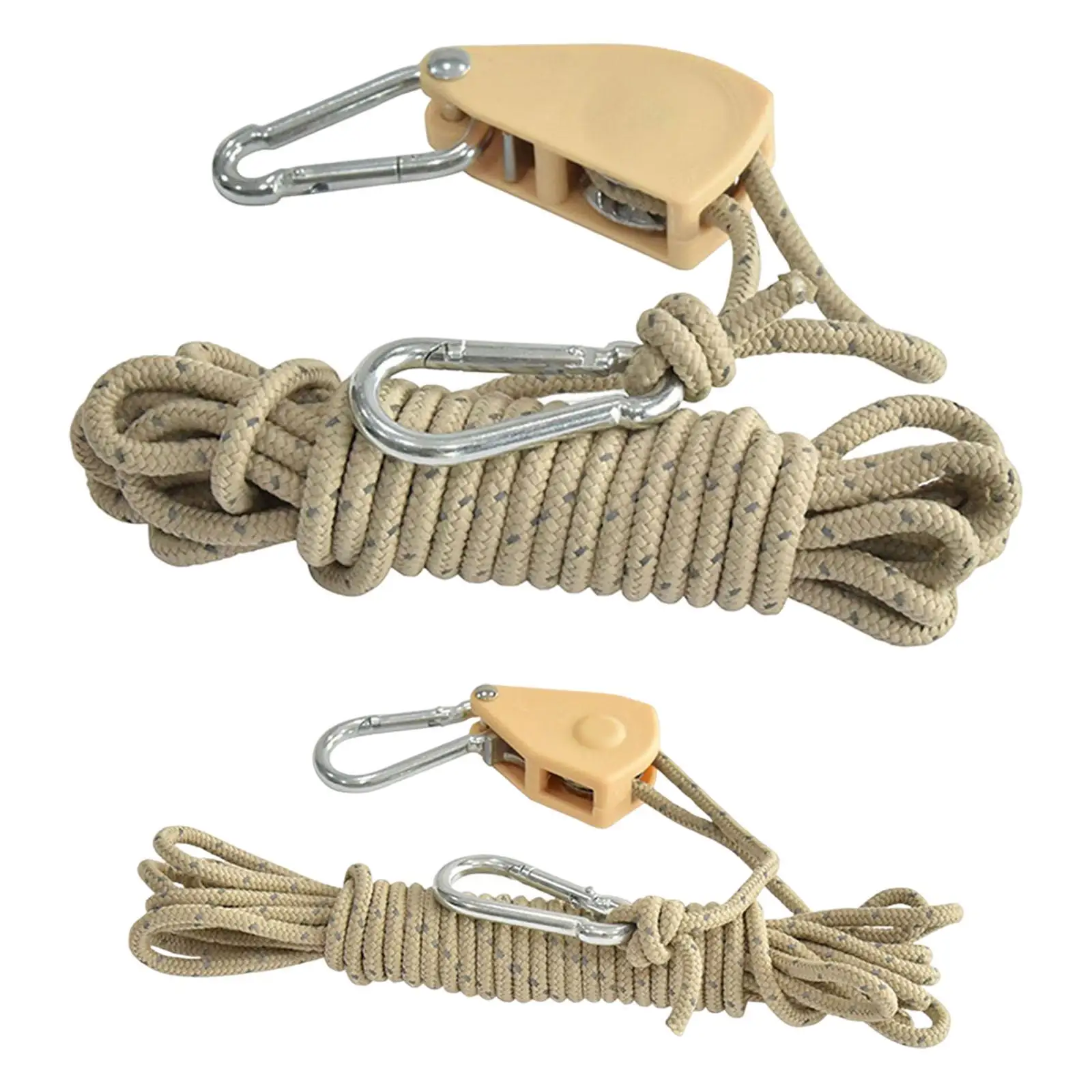 

Tent Rope with Pulley Tensioner Tent Fixed Buckle Hanger Awning Wind Rope for Outdoor