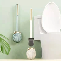 toilet brush silicone wc cleaner shell shape toilet cleaning brushes flexible soft bristles brush with water leak proof base