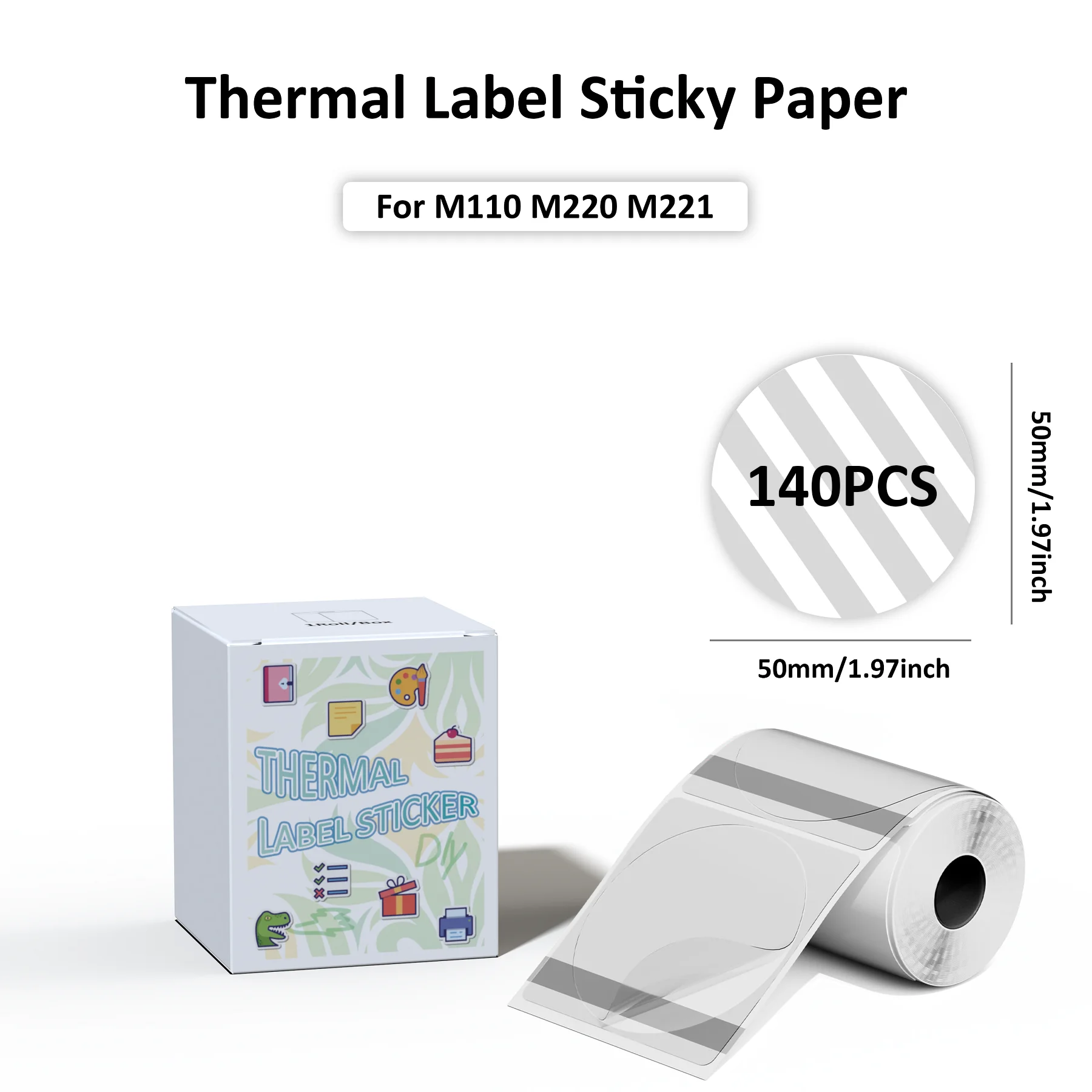 

Прозрачные этикетки M110, черные, прозрачные, совместимые с принтерами этикеток M200/M220/M221. Многоцелевые самоклеящиеся термоэтикетки.