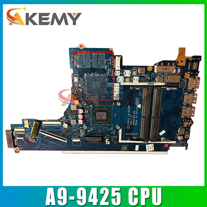 

Оригинальная материнская плата для ноутбука Hp 15-DB A9-9425 AM9425 CPU EPV51