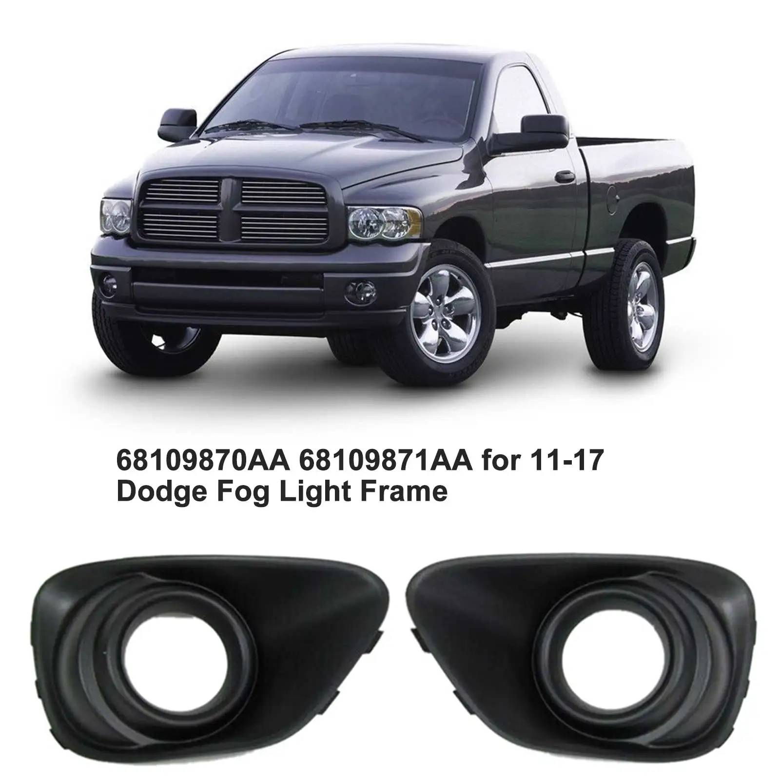 

New Lower Front Bumper Fog Lamp Trim Bezel Grille Set 11-17 For Jeep Compass-