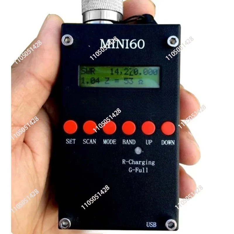 Фото Анализатор антенн Mini Sark100 1-60 МГц для измерения коэффициента стоячих волн + аккумулятор + компьютерное программное обеспечение №3