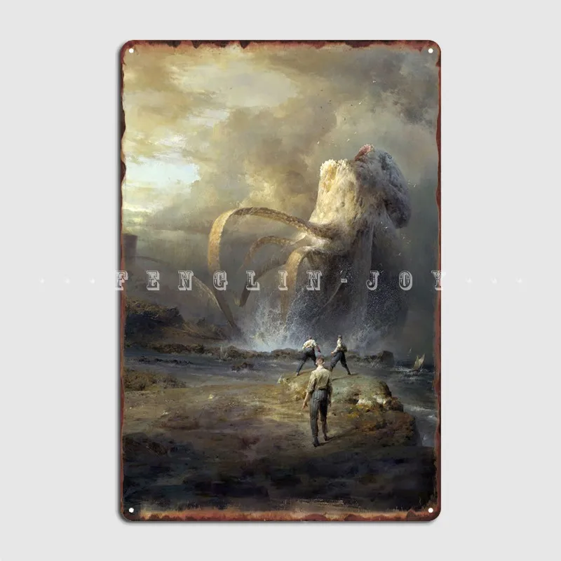 

Sea Monster Metal Plaque Poster Home Club Vintage Garage Decoration Tin Sign Posters