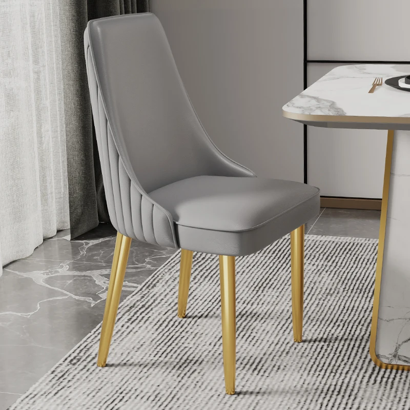 Modern Luxury Dining Chair Minimalist Metal Leather Backrest Table Computer Office Muebles De Cocina Furniture |