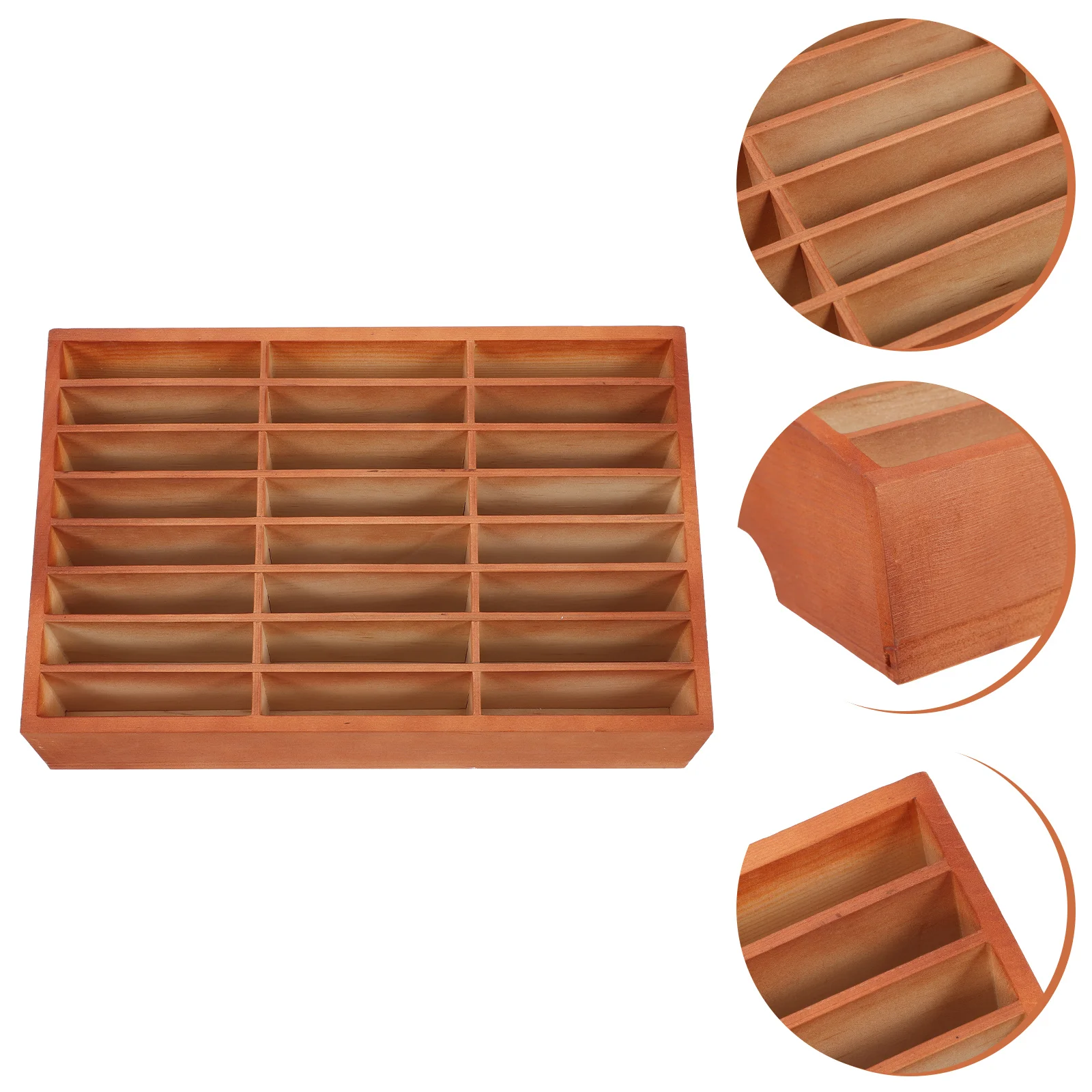 

Mobile Phone Management Box Tabletop Wooden Organizer Vanity Desktop Storage Container