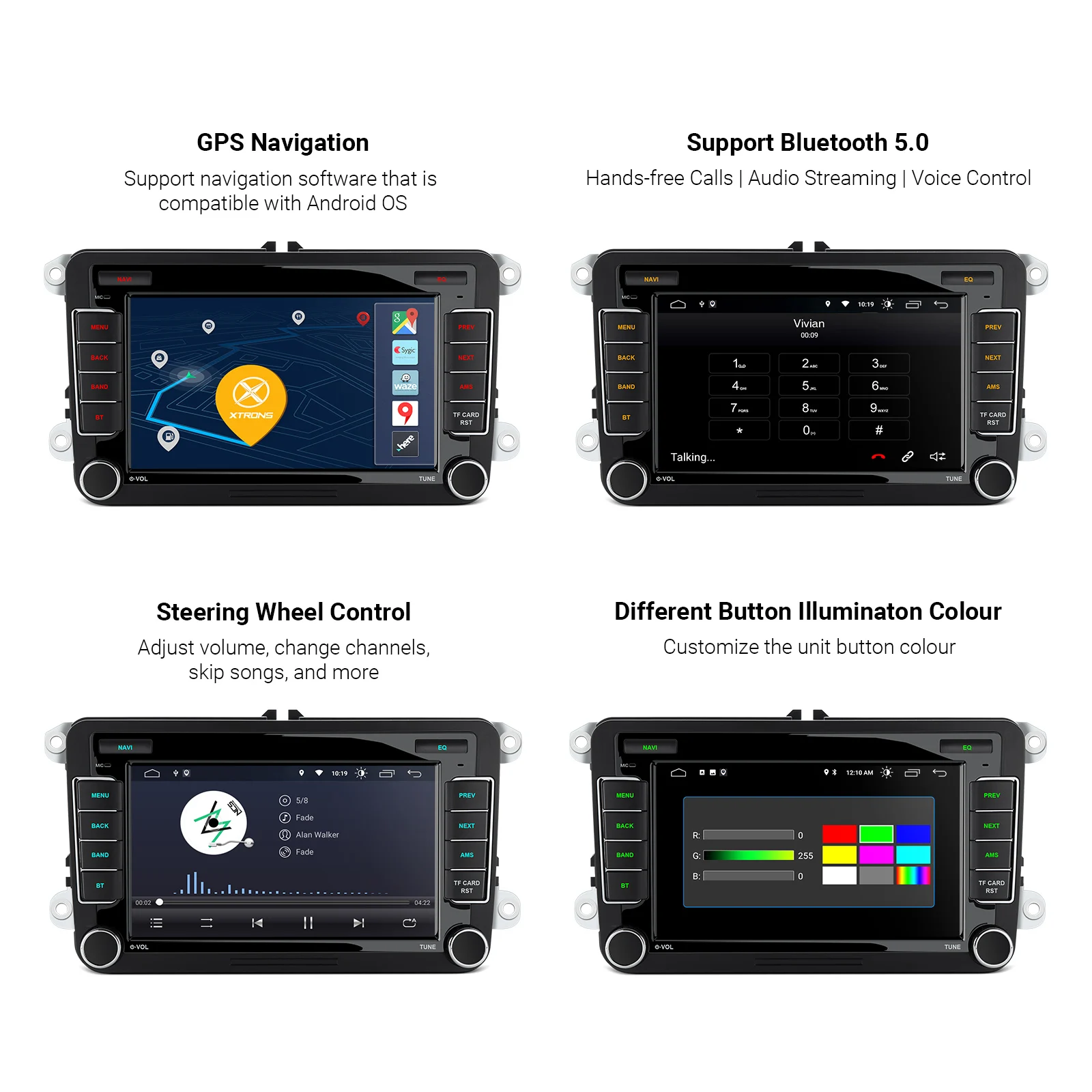 XTRONS 7-дюймовый Android 12 сенсорный экран автомобильное радио четырехъядерный 2 + 32