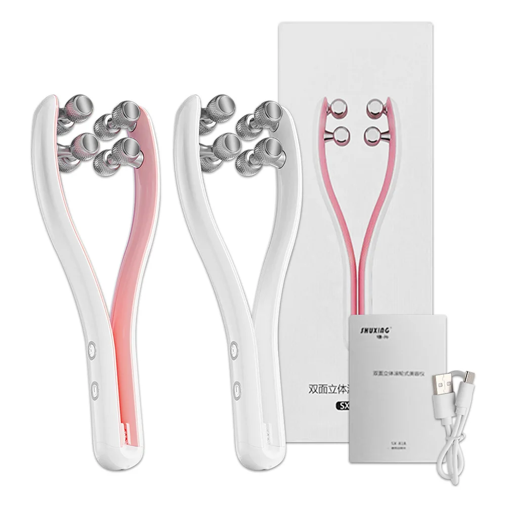 Электрический роликовый массажер для лица инструмент похудения и двойного