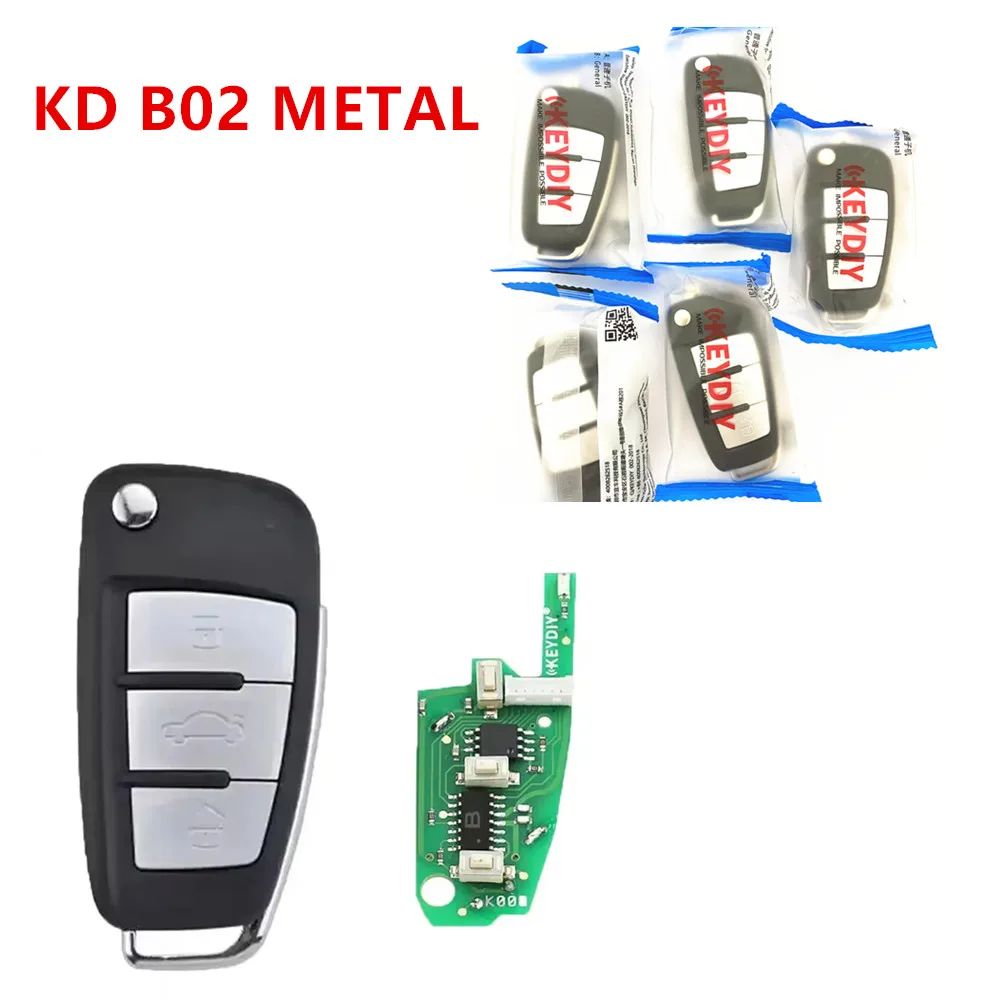 

1/5 шт. KEYDIY B02 металлический автомобильный пульт дистанционного управления KD 3 кнопки B серии для Audi A6L пульт дистанционного управления для KD900 KD900 + URG200 мини
