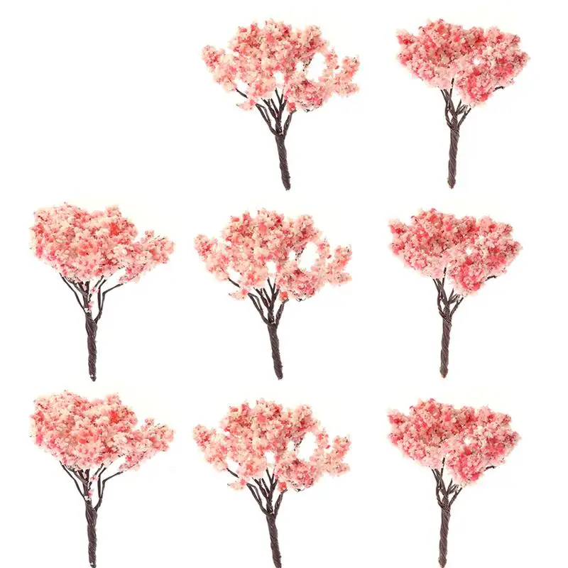 

10pcs Scenery Landscape Model Cherry Trees Park Street Diorama Scenery Layout Miniature Landscape Scenery 6.5/9cm