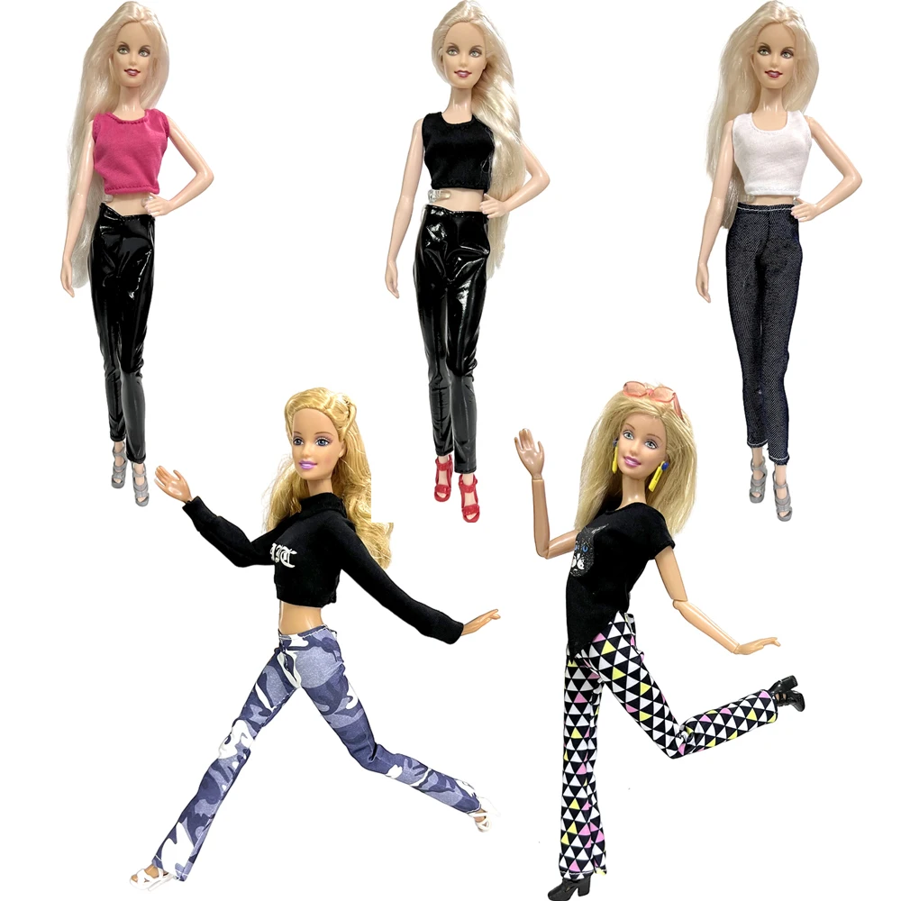

NK Newest 5 Set Princess Casual Pants Clothes Noble Daily Skirt Fashion Dress For Barbie Accessories Doll Best Girl Gift Toy 12X