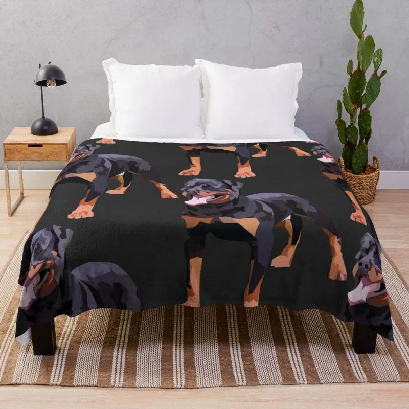

Rottweiler Throw Blanket Knitted blanket beach blanket Decorative sofa blankets cotton knit blanket