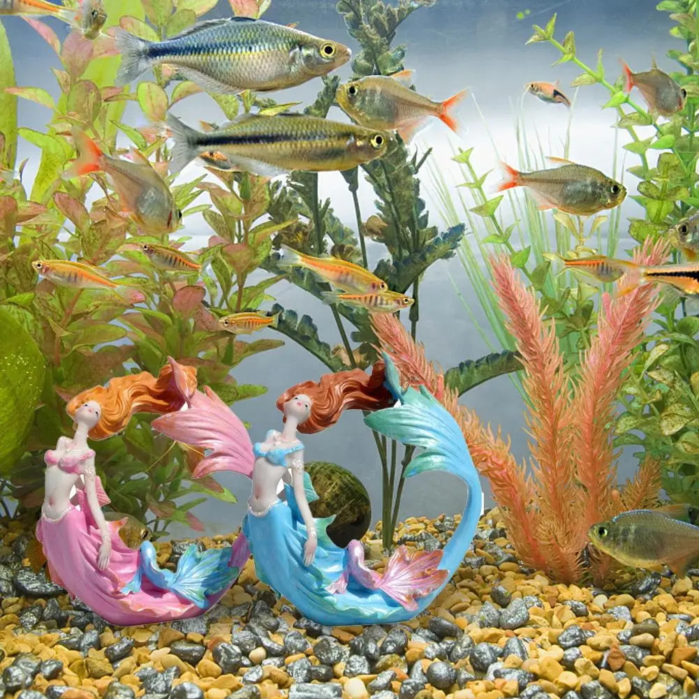 

Artificial Resin Mermaid Princess Crafts Layout Prop Aquarium Fish Tank Landscaping Decoration Ornament