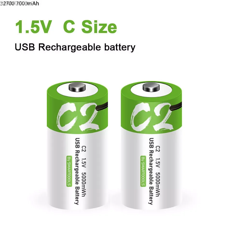 

1.5V C Size 5000mWh Rechargeable Battery Universal USB Charging Batteries Charged Lipo Lithium Polymer Battery