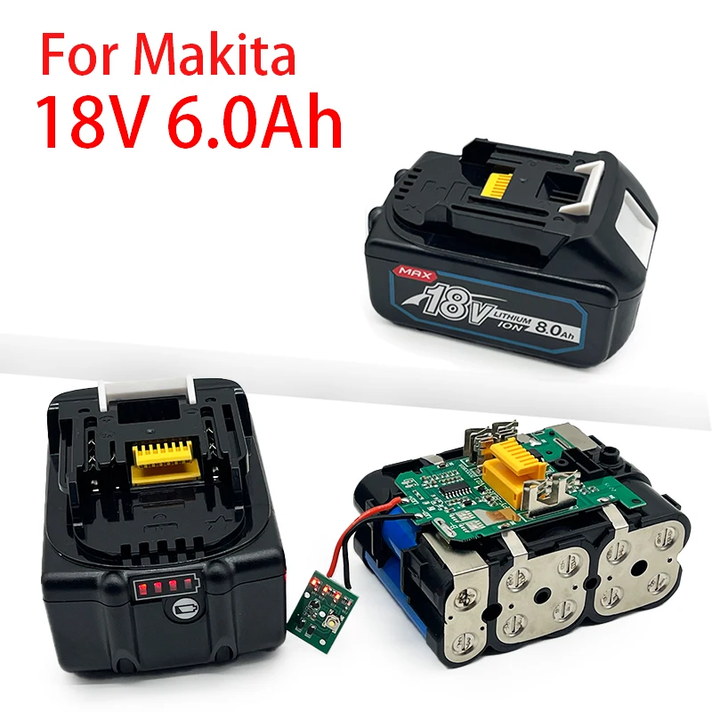 

2023 New For Makita 18V 6.0Ah Lithium Battery BL1860 BL1850B BL1850 BL1840 BL1830 BL1820 BL1815 LXT Li-Ion Replacement Battery