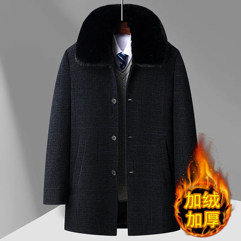 2024 новый стиль мужское модное шерстяное пальто зимнее классическое повседневное