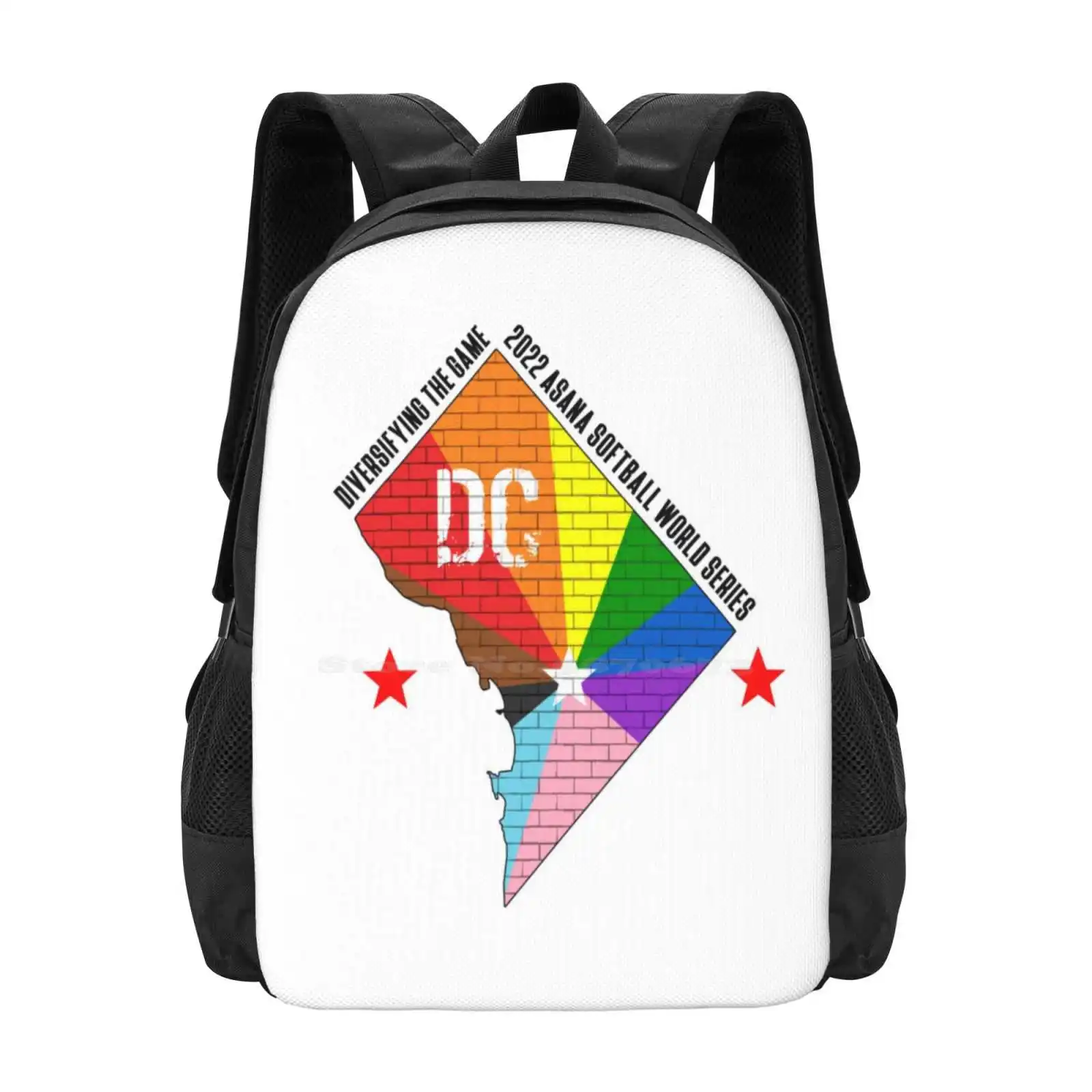Series : W / Tagline School Bags Travel Laptop Backpack Gay Lgbtq Sports Softball Women Baseball Fitness
