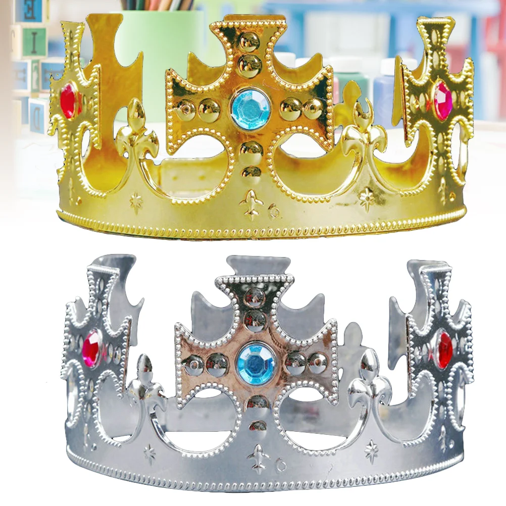 

2Pcs Birthday Tiara Prince Crown Hats Kids Party Favors Supplies Decoration (Cross)