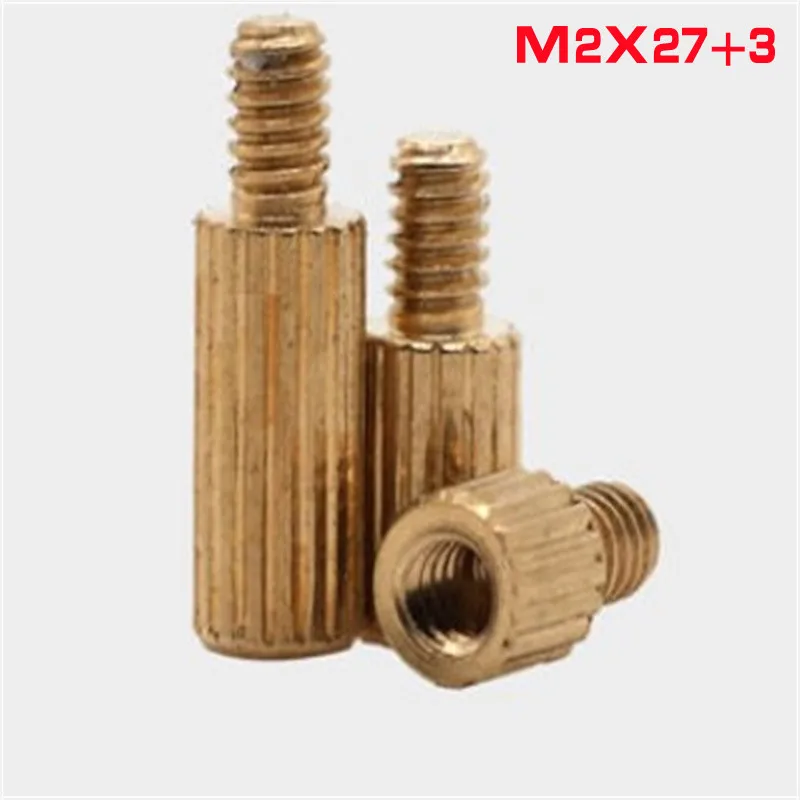 

500pcs M2x27+3 M2*27mm male to female brass standoff round spacer