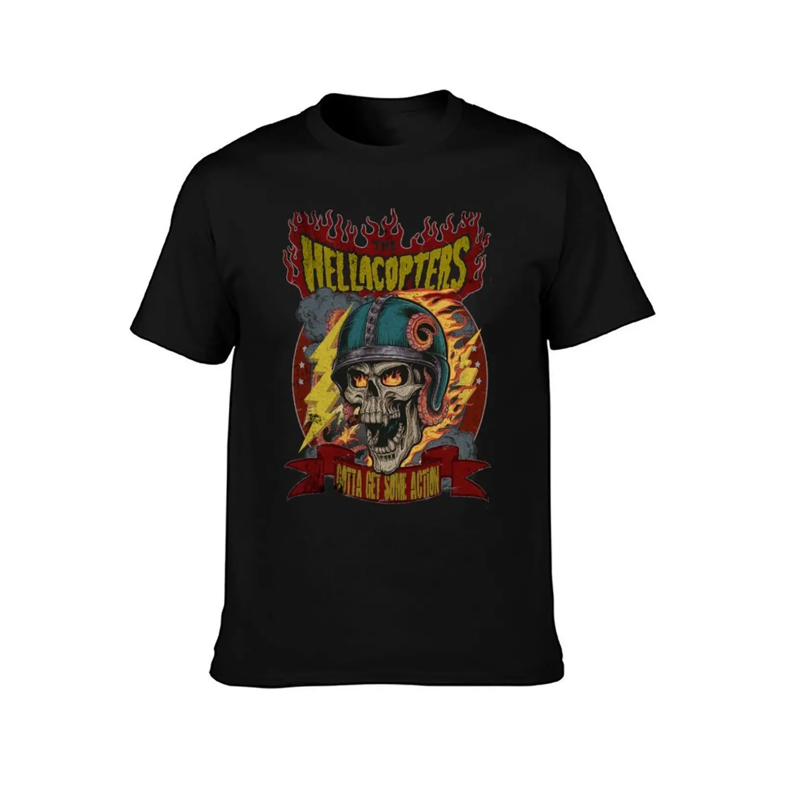 Фото Футболка HELLACOPTERS, минималистичная футболка с графическим принтом №2