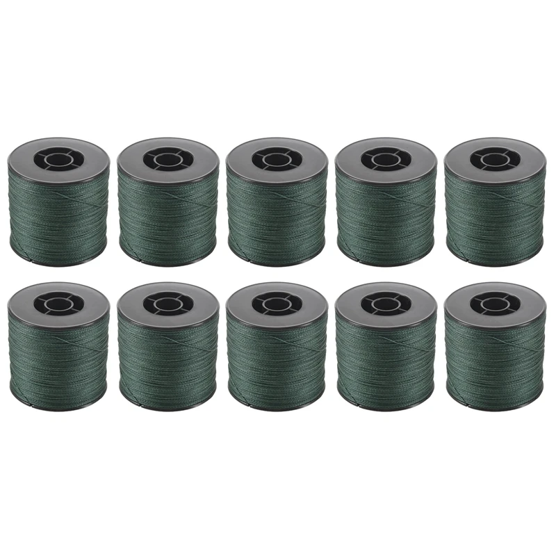 10X, 500M 100LB 0.5Mm Super Strong Braided Fishing Line PE 4 Strands Color:Dark Green