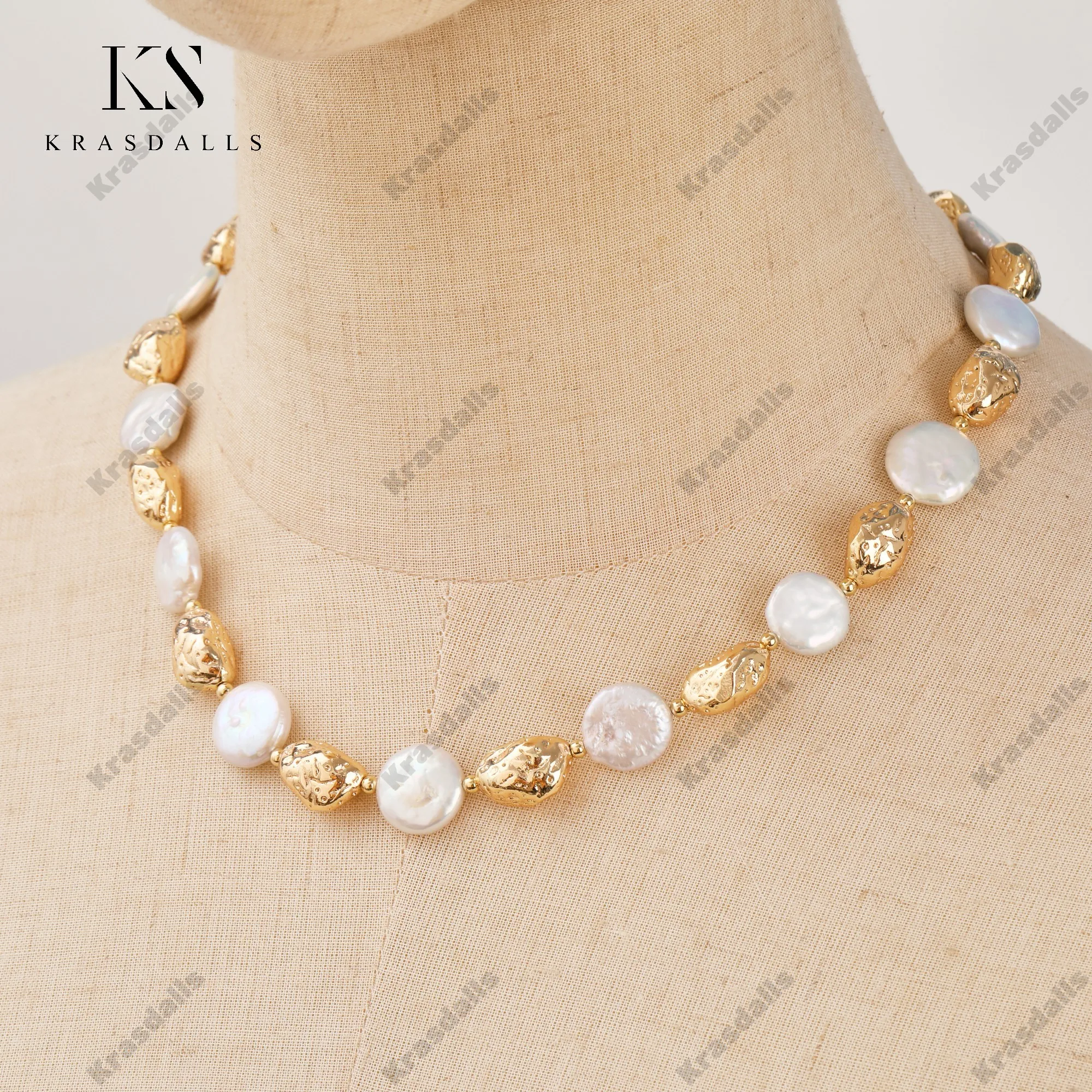 Винтажное 18-дюймовое ожерелье из настоящих позолоченных медных бусин ювелирные