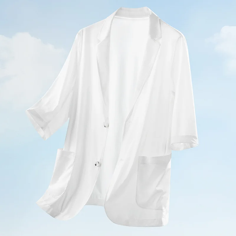 

8854-T-cotton men's Customized suit, summer