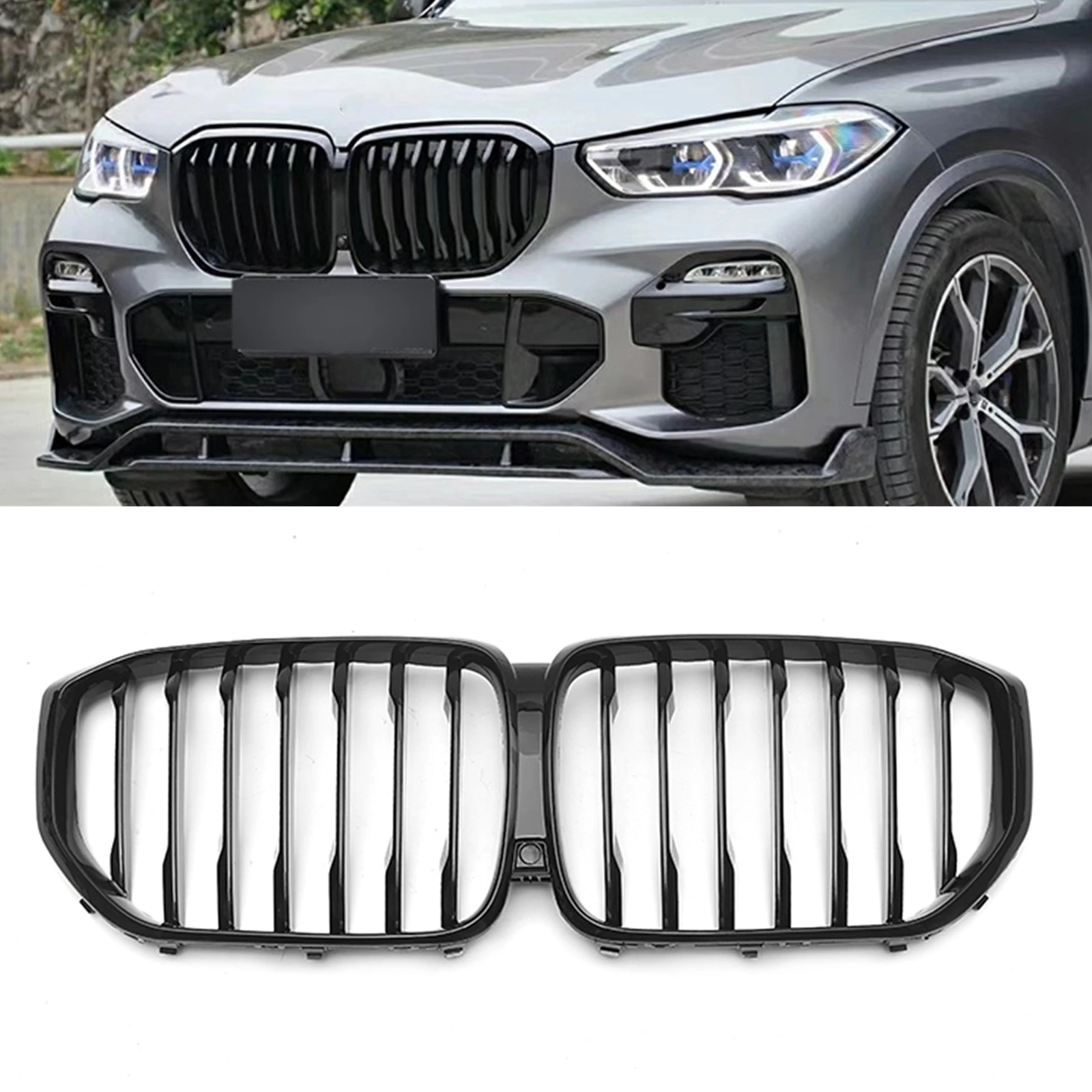 

Передняя решетка радиатора для BMW X5 G05 2019-2022 30d 40i 50i M50d X5M F95, стильная Одиночная решетка для верхнего бампера