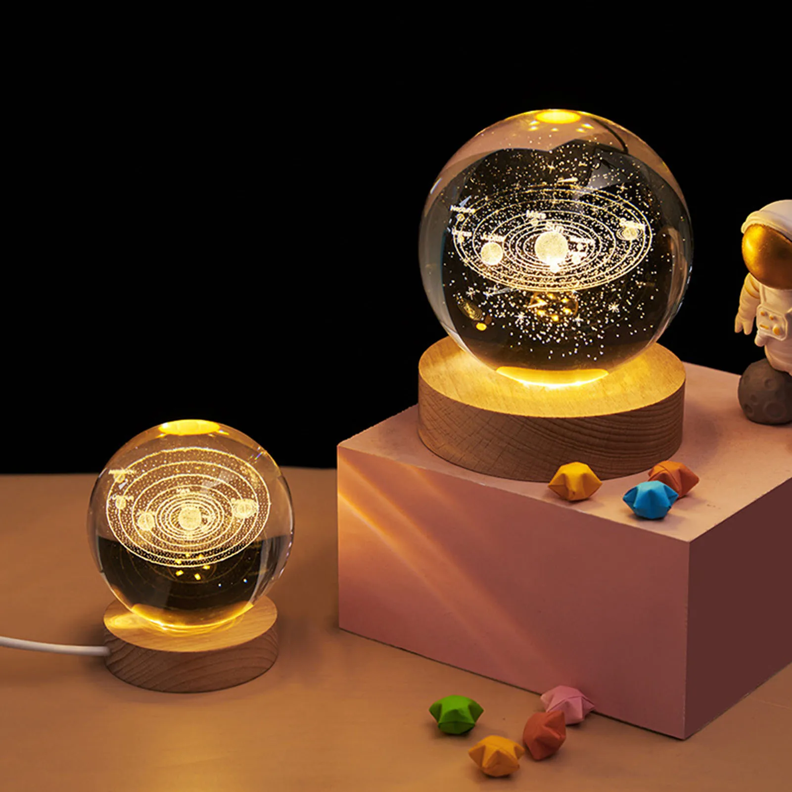 

Миниатюрная модель с гравировкой, 3d планеты, хрустальный шар, ночник, Женский Декор для дома и офиса, портативные планеты, шар, орнамент, креативный подарок для детей