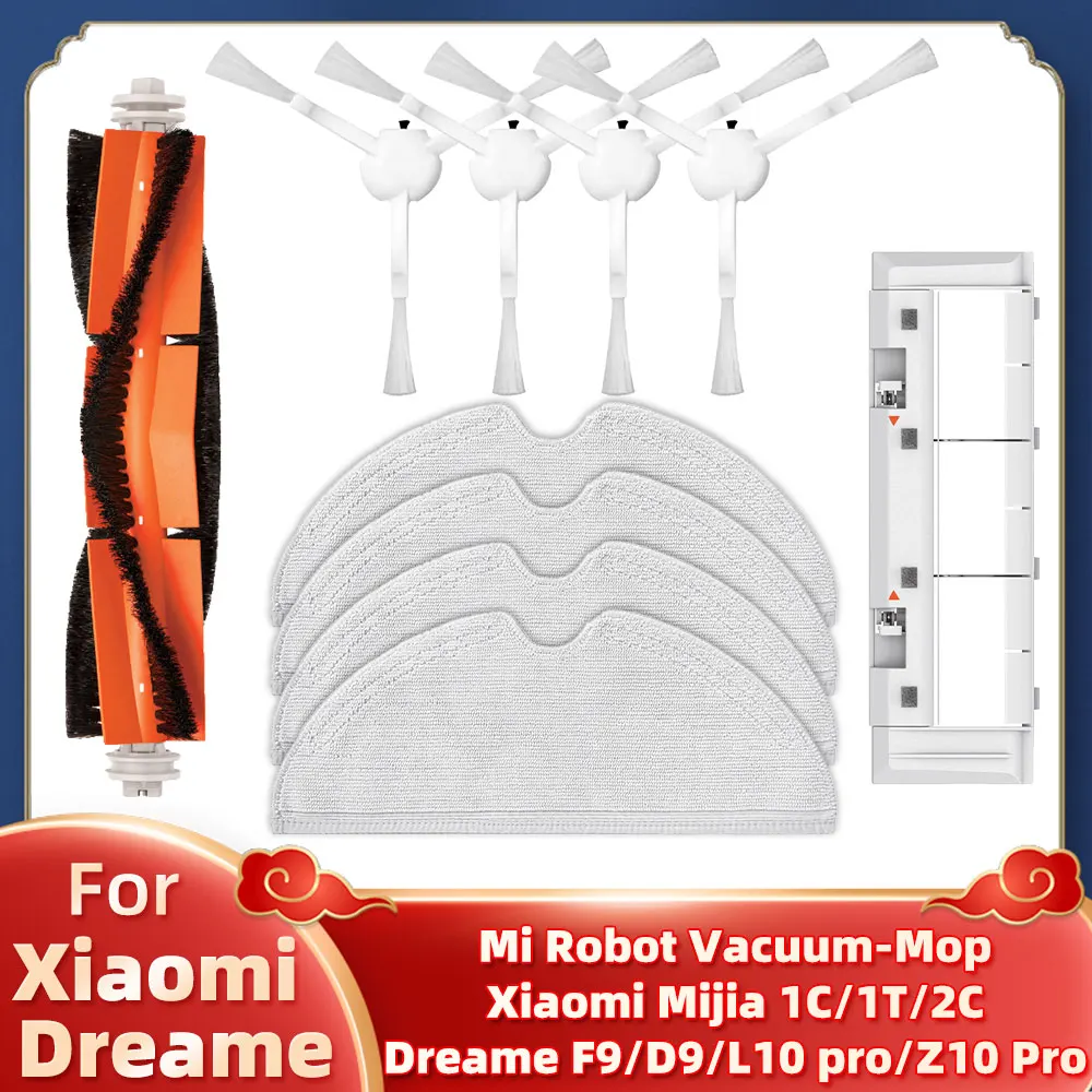 

For Xiaomi Mi Robot Vacuum-Mop Mijia 1C / 1T / 2C Dreame F9 / D9 / D9 Pro / D9 Max / L10 Pro / Z10 Pro Main Side Brush Mop Rag P