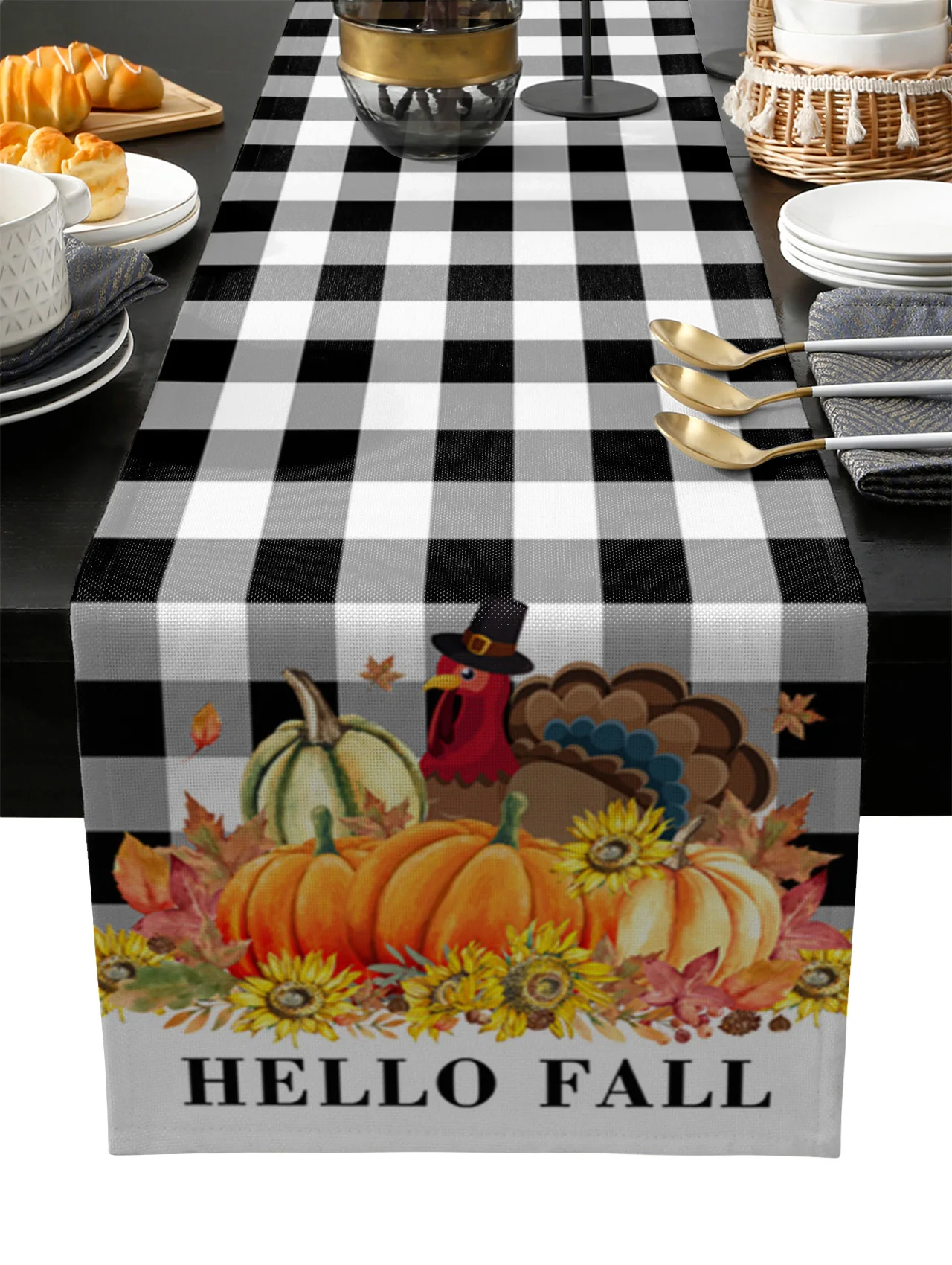 

Thanksgiving Pumpkin Table Runner Wedding Festival Table Decoration Home Decor Kitchen Table Runners Placemats