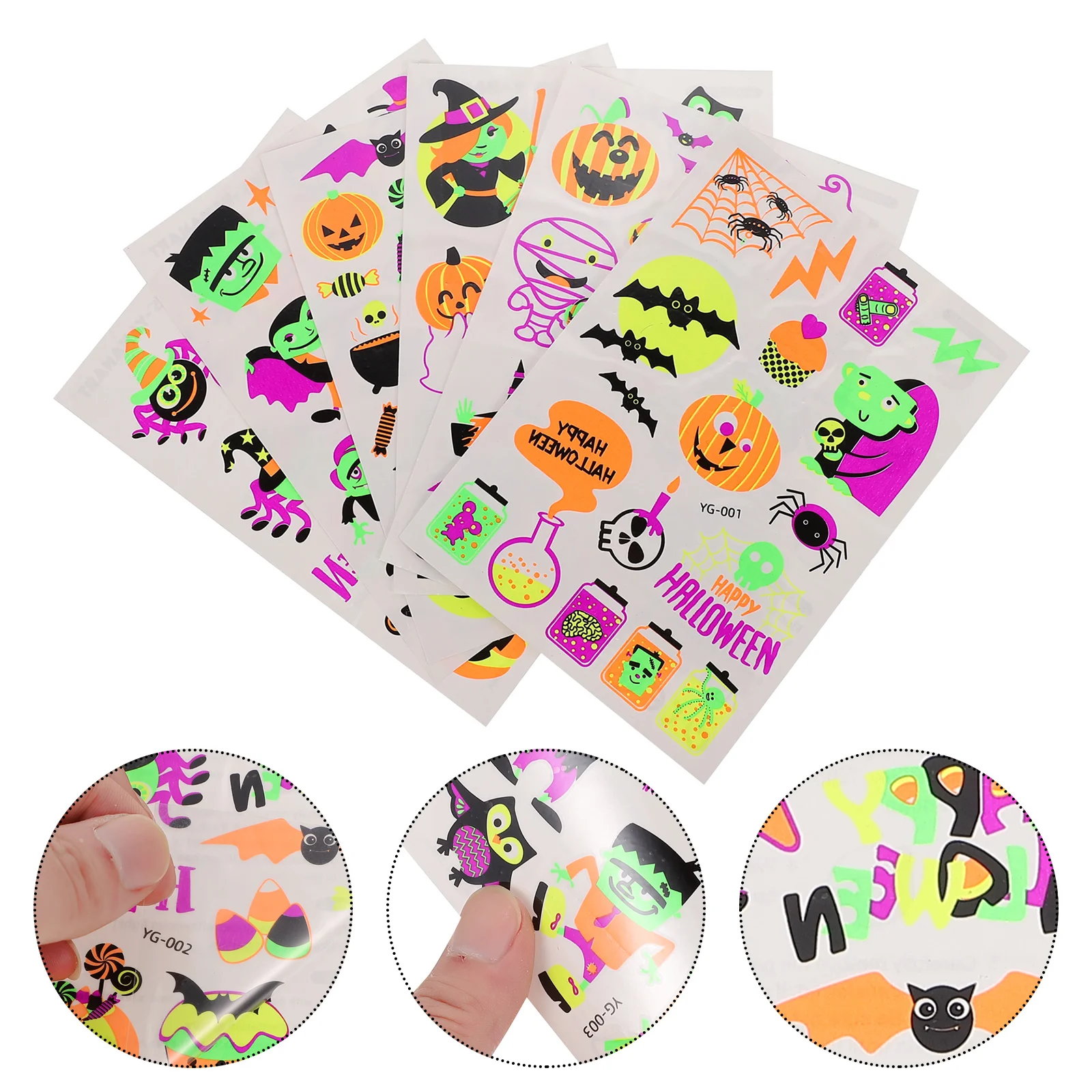 

6pcs Waterproof Cartoon Pastes Ghost Stickers Stickers for Kids Children