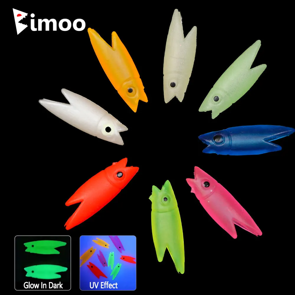 Bimoo 20 шт. светящаяся силиконовая Мягкая рыболовная головка Сделай Сам Сабики материал Приманка Мягкая приманка для перушка белая рыба морская Рыболовная Снасть