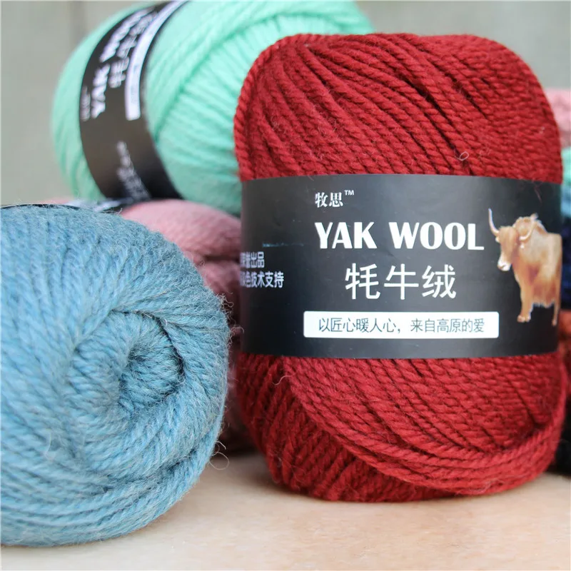 

100g/Pc 3 PLY Wool Yak Yarn For Hand Knitting DIY Crochet Sweater Scarf Fine Needle Woolen Dyed Thread High Quality Thick Yarn