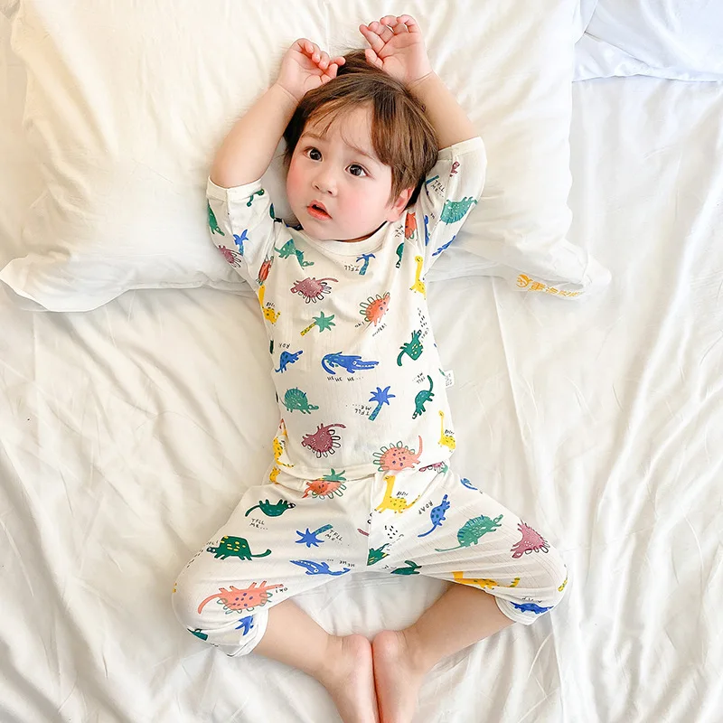 

2022 New Summer Sleepwear for Baby Kids Half Sleeve Pijamas Infantil Cotton Kids Pajamas Sets Boys Girls Clothes Child FY02141