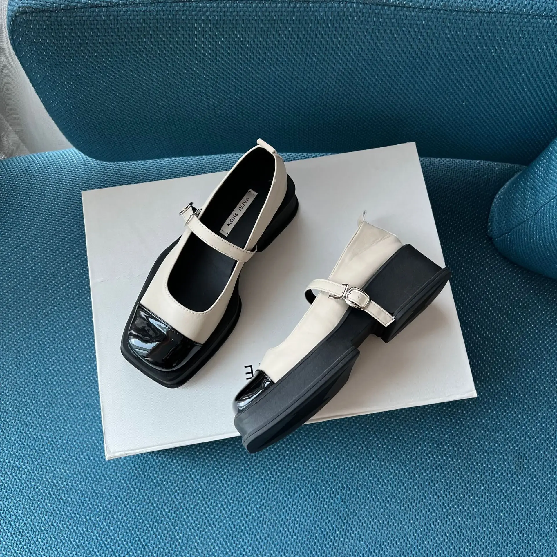 FAFA French-style Mary Jane Single Shoes Women's 2023 Spring Thick-heeled Thick-soled Loafers With British Small Leather Shoes