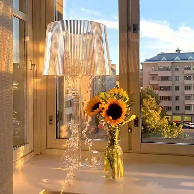 Kartell Bourgie акриловая светодиодная настольная лампа для гостиной, спальни, кабинета, креативный прикроватный декор, современный прозрачный торшер (art.: 3920d002f375b) - 3920d002f375b