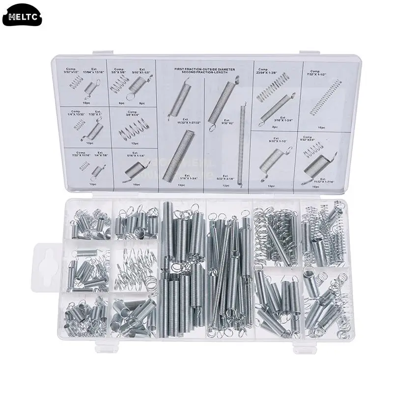 

200Pcs/box Springs Extension And Compression Coil Portable Hardware Tool Spring Set Metal Assorted Springs