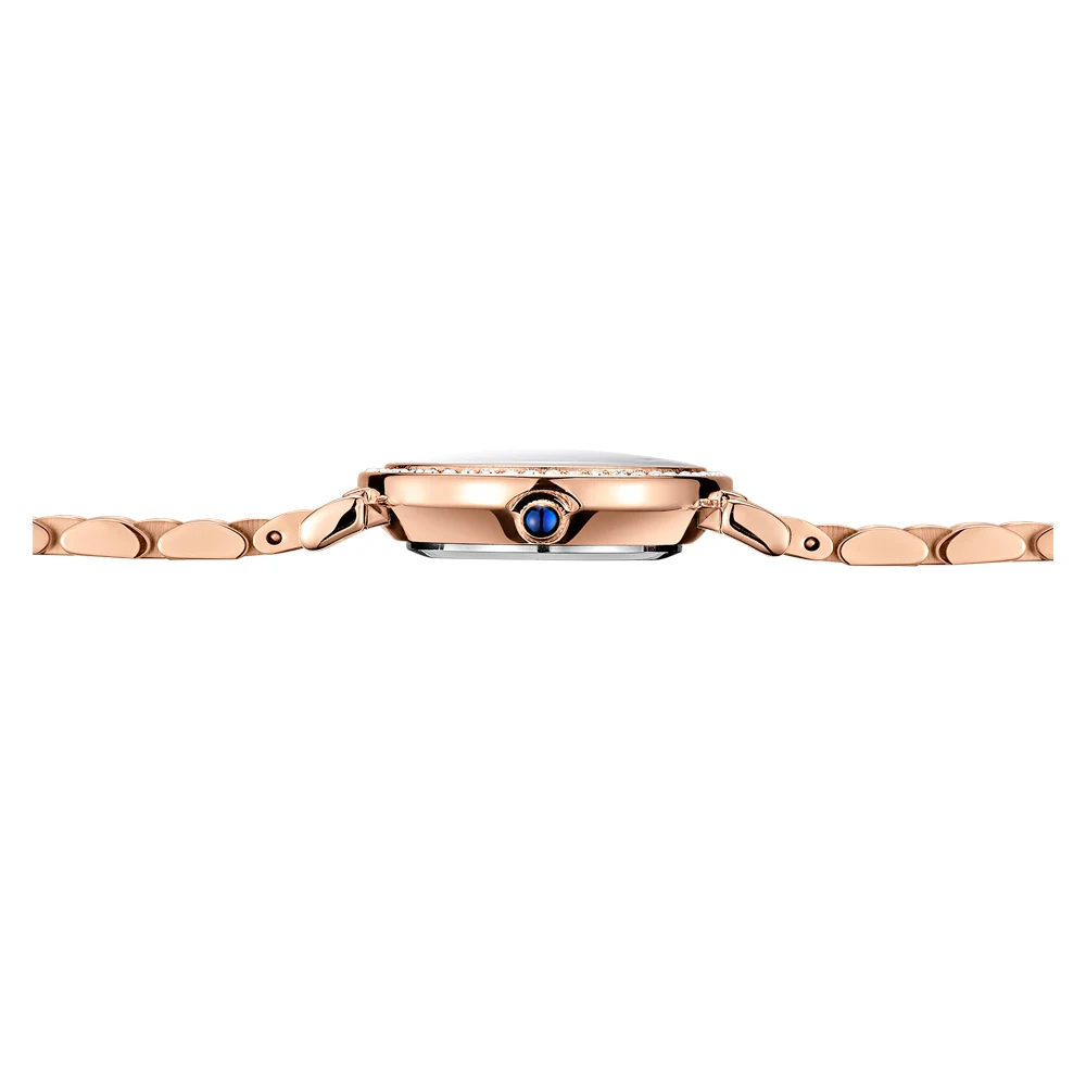 WIILAA Luxury Rose Gold Watches For Women Fashion Full Diamond Creative Quartz Bracelet Wrist Watch Clock Gift Relogio Feminino enlarge