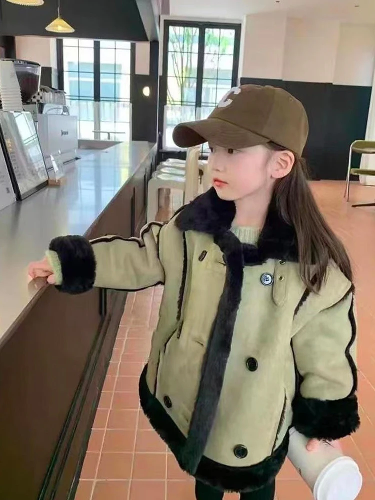 

Children's Winter Plush Coat Girl Winter Coats Down Jacket Winter Overalls For Children Clothes Girls From 2 To 7 Years