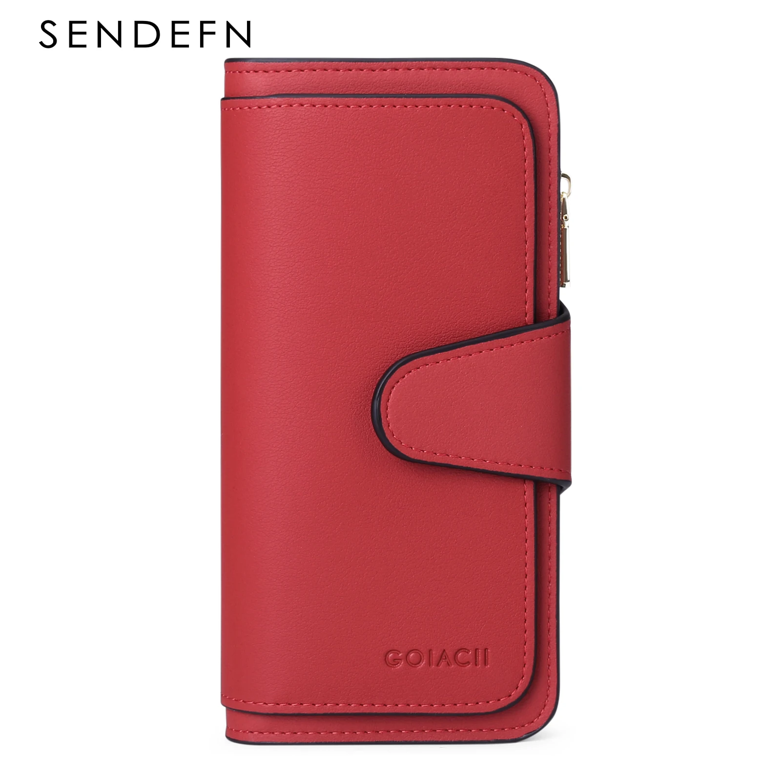 SENDEFN Wallet Women PU Leather Luxury Card Holder Clutch Casual Women Wallets Zipper Pocket Hasp Ladies Wallet Female Purse