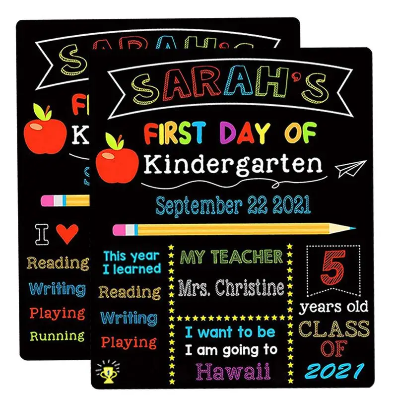 

First Day Of School Sign Reusable First & Last Day Of School Chalkboard Reusable1st Day Back To School Board Milestone Sign