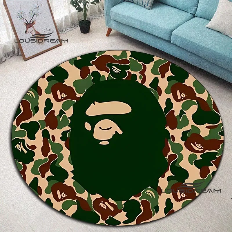 Модный Круглый ковер bape круглый с 3D принтом обезьяны украшение для гостиной