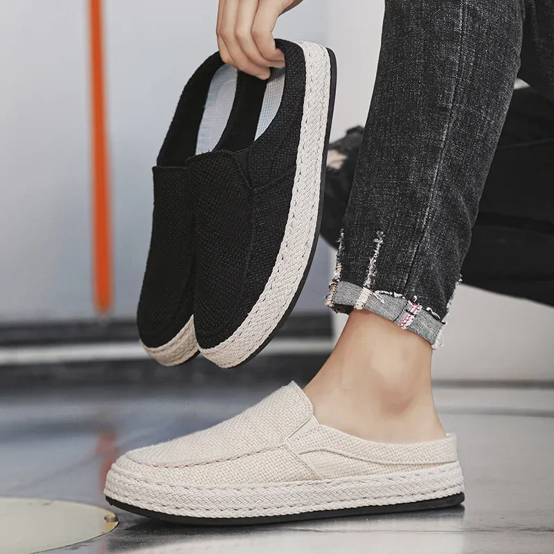 Новые холщовые повседневные туфли Мужские дышащие мужские легкие кроссовки