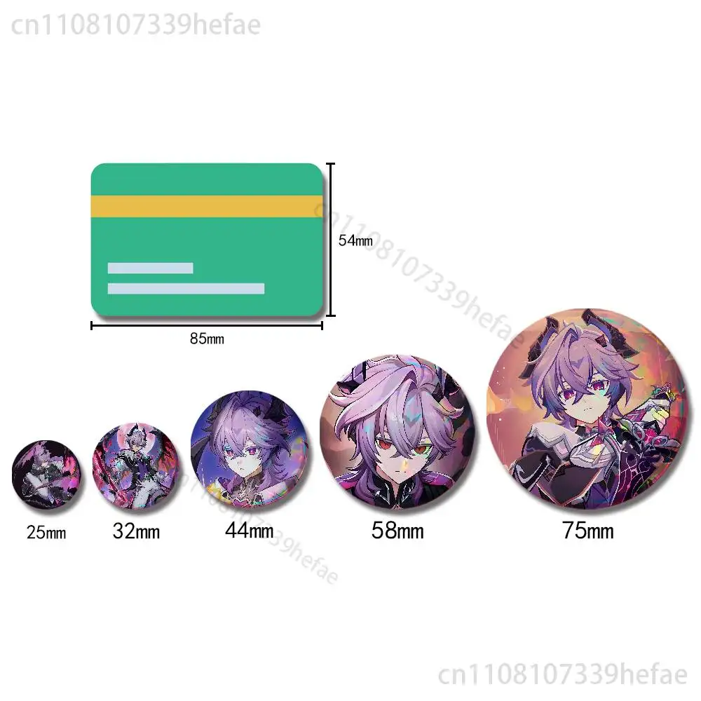 Фото Значки Genshin Impact Дурина, 25, 32, 44, 58, 75 мм, круглые, для косплея, декор для сумок, подарки для фанатов, коллекционеров, друзей, броши, сувениры №2