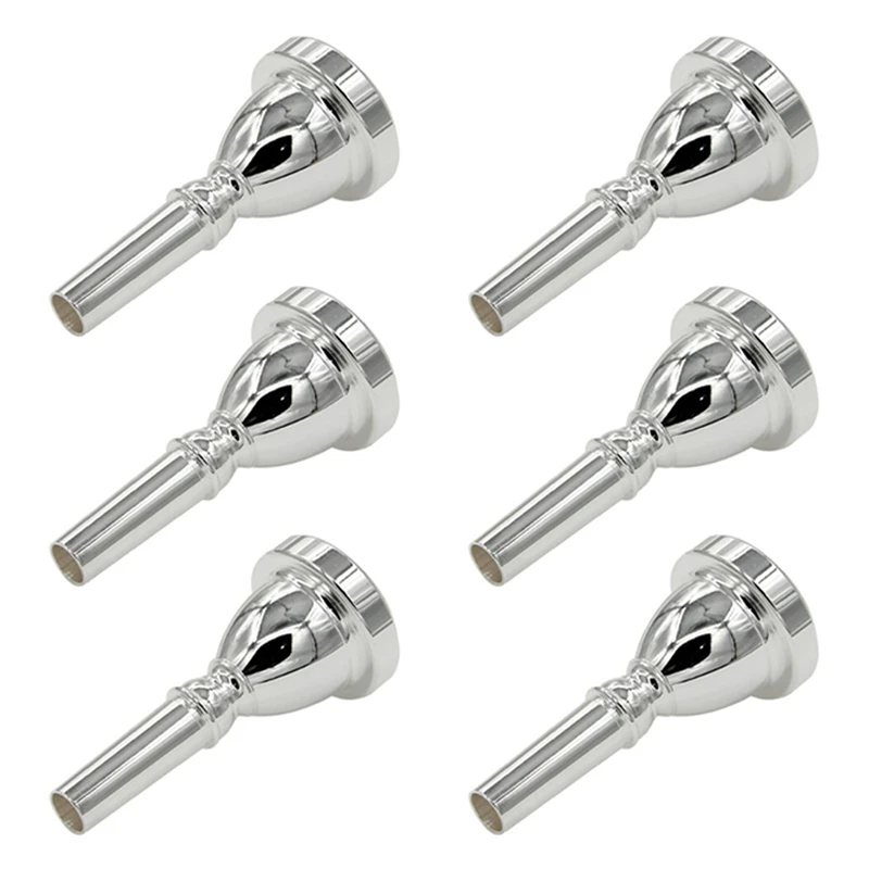 

6X Large Mouth Large Holding Mouthpiece TUBA Mouthpiece Silver Plated Bass Large Mouthpiece