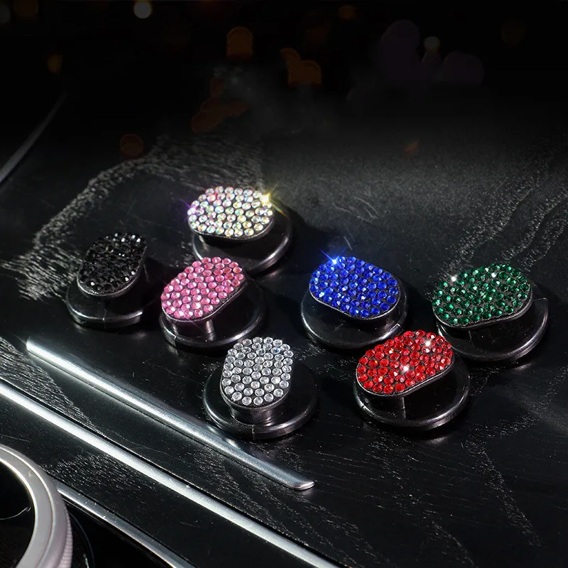 

1Pcs Mini Bling Car Hooks Crystal Rhinestone Car Mounted Hooks Clip For Decorations Door Key Hanging Groceries Bag Home Wall